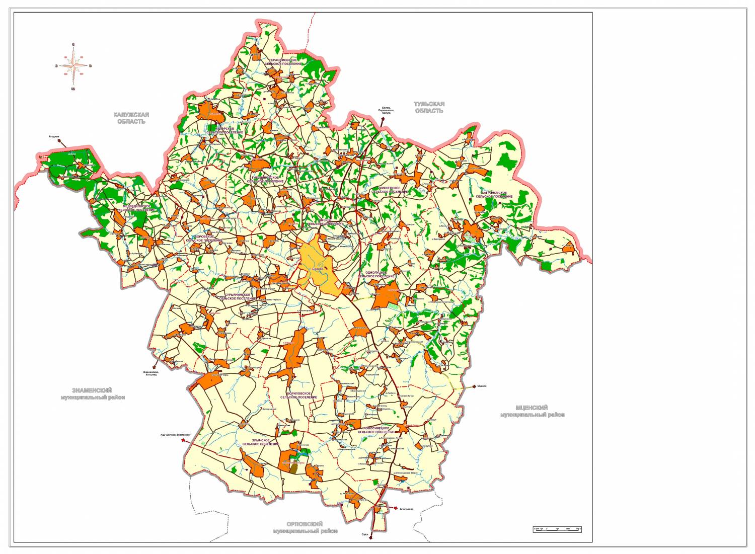 Карта болховского района орловской